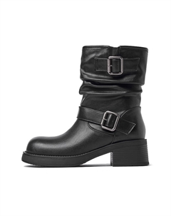 Ботильоны женские коричневые, черные (тонкий флис) Josiny