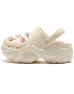 Белые женские сабо прозрачные маленькие милые, цвет White (Transparent Small Cute) Cat power