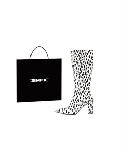 Ботинки до колена женские белый леопардовый принт, цвет White Leopard Print Smfk