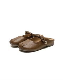 Закрытые тапочки женские коричневые, цвет Brown Josiny