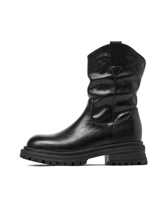 Женские Ботинки на каблуке 4,5 см, черные (тонкий флис) Josiny