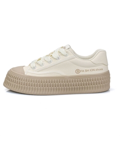 Женские бежевые хаки противоскользящие износостойкие низкие кеды B10crown