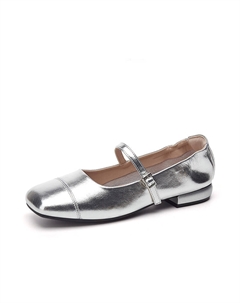 Туфли Мэри Джейн на массивном каблуке 2,5 см Женские, серебристый Quicheshoes