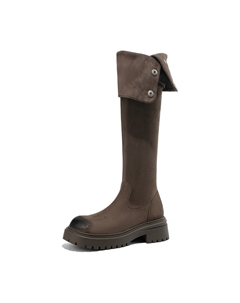 Женские сапоги высокие с отворотом, темно-коричневый Daphne