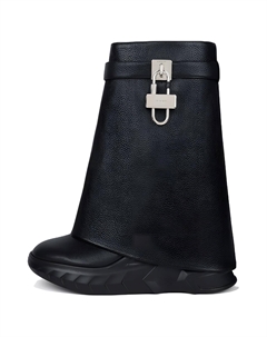 Женские черные ботильоны Shark Lock на каблуке 8 см Givenchy