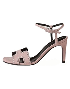Heden One Strap Sandals 8cm Women's Light Pink HERMES Hermès