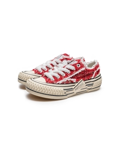 Viennetta Tweed Canvas Shoes Unisex Low top Экрю, Красный Excelsior