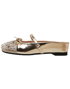 Закрытые тапочки женские золотые, цвет Gold Lanza