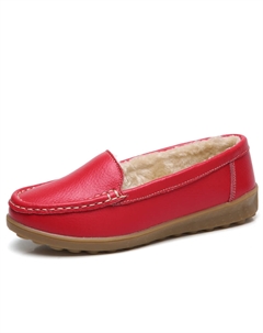 Мокасины женские красные, цвет Red Kupe