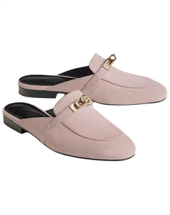 Женские розовые тапочки HERMES с резиновой подошвой и закрытым носком Hermès