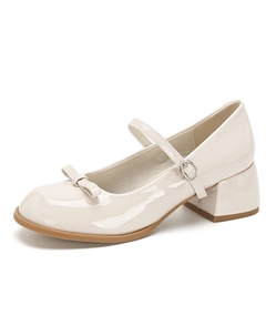 Белые женские туфли на платформе с массивным каблуком 5 см, цвет White Mckp