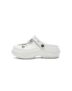 Белые женские клоги, цвет White Red dragonfly