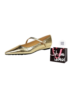 Золотые туфли Мэри Джейн для женщин с подарочной сумкой, цвет Gold+Shopping Bag Bigtree