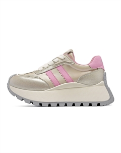 Женские низкие повседневные туфли розовое золото с двумя полосками, цвет Pink Gold with Two Stripes C°banner