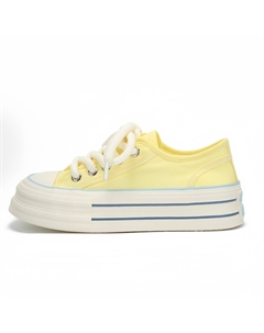 Женские низкие кеды из холста желтые, цвет Yellow Jimixiong