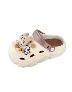 Клоги женские бежево-коричневые, цвет Beige Brown Tonybear