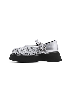 Серебряные платформенные туфли Мэри Джейн для женщин, цвет Silver C°banner