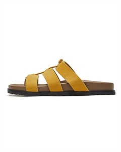 Тихие противоскользящие быстросохнущие шлепанцы женские желтые, цвет Yellow Josiny