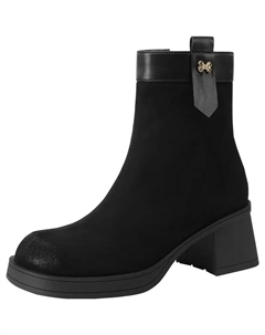 Женские черные модные ботинки на каблуке около 6 см, цвет Black Mulinsen