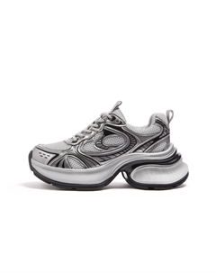 Серебристые блестящие массивные кроссовки женские мид-топ Gunmetal Black, цвет Gunmetal Black Camel