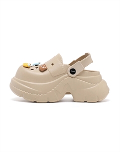 Слипоны, клоги женские хаки-коричневые (высота каблука 7 см), цвет Brown (Heel Height 7cm) Josiny