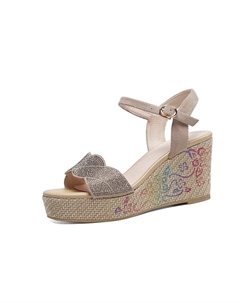 Женские туфли на танкетке абрикосового цвета, цвет Apricot Quicheshoes