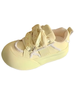 Женские дышащие низкие скейтерские кроссовки для увеличения роста желтые, цвет Yellow Jimixiong