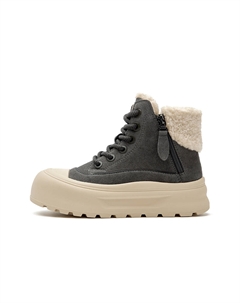 Женские высокие скейтерские кроссовки черные (плотный флис), цвет Black (Thick Fleece) Josiny