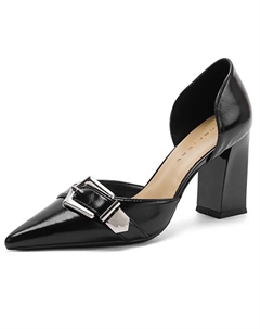 Женские туфли на платформе с массивным каблуком черные, цвет Black Lanza