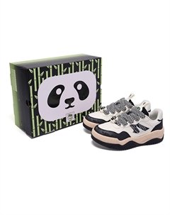 Женские скейтерские кеды Panda Print с низким верхом цвета айвори/черный (подарочная упаковка), цвет Ivory/Black (Special Box Edition) Qiaodan