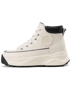 Женские противоскользящие износостойкие дышащие увеличивающие рост закрытые высокие кеды Ecru, цвет Ecru Josiny