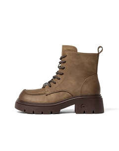 Женские короткие ботинки Мартин 5 см желто-коричневые без подкладки, цвет Yellow Brown (Unlined) Josiny