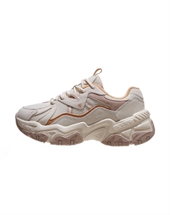 Скользоустойчивые утепленные низкие массивные кроссовки на платформе для женщин Ecru/Brown, цвет Ecru/Brown Camel