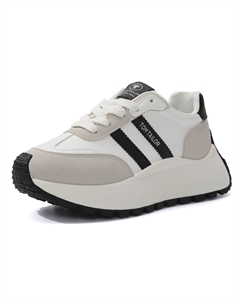 Амортизирующие дышащие легкие низкие повседневные туфли на платформе для женщин с верхом из черной кожи, цвет Black Leather Upper Tom tailor