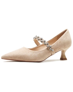 Туфли-лодочки на тонком каблуке для женщин абрикосового цвета, цвет Apricot Weishibangwei