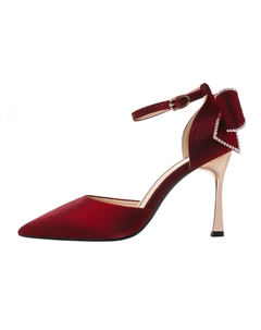 Тонкие каблуки женские туфли на шпильке бордовые, цвет Burgundy Weishibangwei