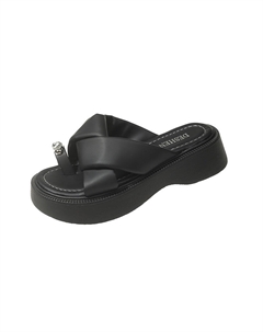 Скользящие тапочки для женщин Ecru/Black/Silver - черные, цвет Black Tafn