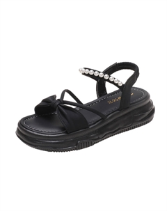 Женские сандалии на одной застежке черные, цвет Black Tonybear