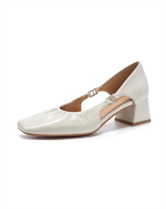 Женские туфли на платформе с массивным каблуком экрю, цвет Ecru Tataya