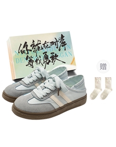 Легкие женские скейтерские кроссовки лоу-топ светло-голубые + коробка + носки в подарок, цвет Light Blue+Box+Gift Socks Jimixiong