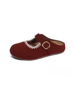 Тихие устойчивые к истиранию закрытые тапочки женские бордовые, цвет Burgundy 7 sevfun
