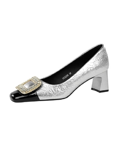 Женские туфли на высоком каблуке серебристые/бронзовые/черные - черные с сумкой для покупок, цвет Black+Shopping Bag Bigtree