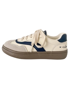 Низкие женские кроссовки German Army Trainers бежево-синие, цвет Beige Blue Jimixiong