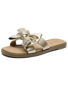 Женские летние тапочки на мягкой подошве сланцы для пляжа шампань золото, цвет Champagne Gold Josiny