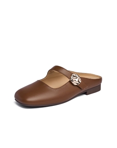 Закрытые тапочки женские коричневые, цвет Brown Josiny