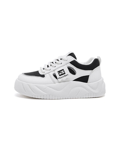 Женские низкие скейтбордские кеды бело-черные, цвет White Black Mulinsen