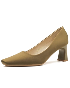 Женские туфли на платформе с массивным каблуком зелёного цвета, цвет Green Goso