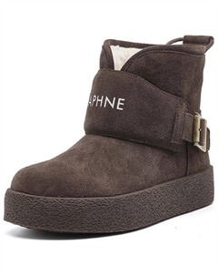 Женские зимние ботинки замшевые с логотипом, кофейный Daphne