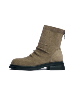 Женские полусапожки 4 см хаки без подкладки, цвет Khaki (Unlined) Josiny