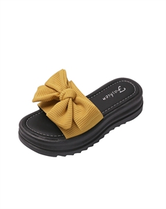 Тихие противоскользящие шлепанцы-слипоны женские желтые, цвет Yellow Reihung